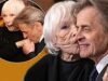 Shirley MacLaine, 91, dá um beijo no vilão de Sex And The City, Mikhail Baryshnikov, 77, enquanto eles comparecem à cerimônia inaugural do Dance Hall of Fame