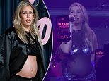 Ellie Goulding mostra sua barriga com um prime transparente escaldante na Artwork Basel Miami dias depois de revelar a gravidez