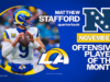 Rams QB Matthew Stafford, Seahawks Ok Jason Myers homenageados em novembro