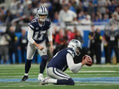 Brandon Aubrey, dos Cowboys, tem outro marco de chute com 3 area targets de mais de 55 jardas